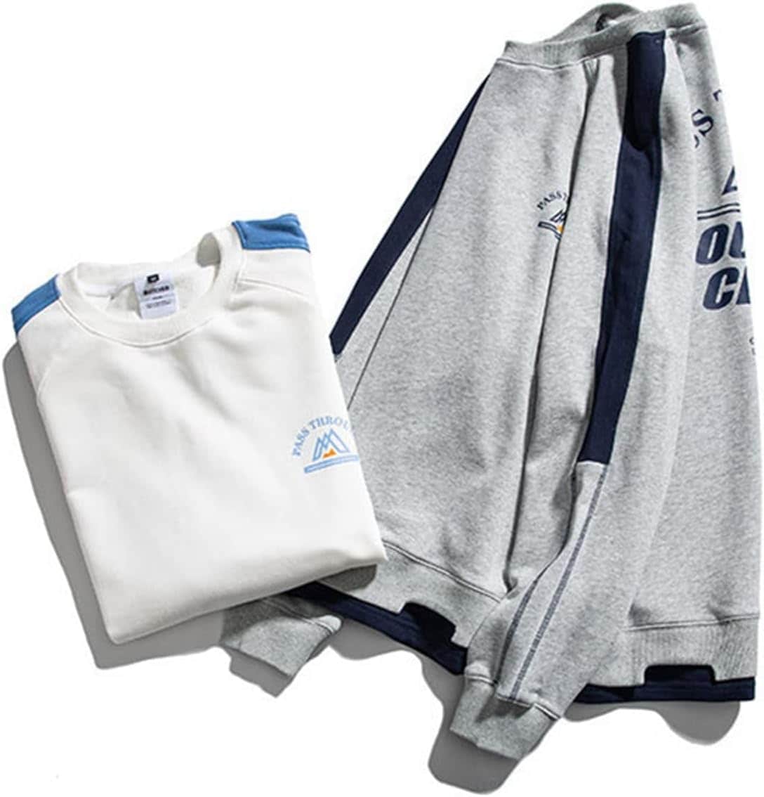 パーカー トレーナー メンズ 重ね着風 英字柄 プリント スポーツ 長袖 カジュアル シンプル ハンサム ビッグシルエット ラウンドネック 体型パカー トップス プルオーバー 肌触りがいい オシャレ