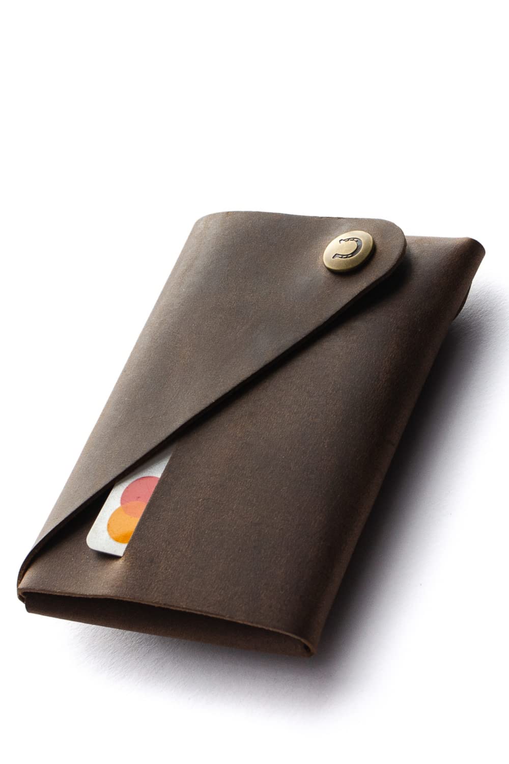 [Crazy Horse Craft]北欧リトアニア製 ミニマリスト 財布 ミニ財布 メンズ 小さい財布 ウッドブラウン