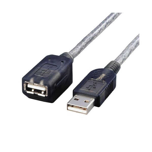 (まとめ) エレコムマグネットUSB1.1延長ケーブル (A)オス-(A)メス グラファイト 1.0m USB-EAM1GT 1本 (×10セット)