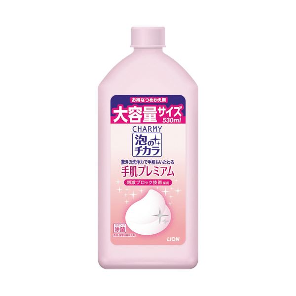 （まとめ） ライオンCHARMY泡のチカラ 手肌プレミアム 詰替用 530mL 1本 [x10セット]