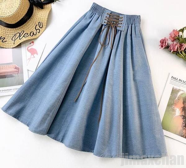 デニムスカート　ショート丈　レディース　夏　カジュアル　大人かわいい　森ガール　20代30代40代50代60代