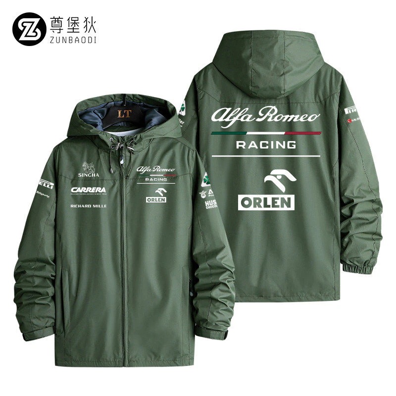 アルファロメオチームのユニフォームf1レーシングスーツのウインドブレーカーの男性ジャケットkimiライコネンのコート