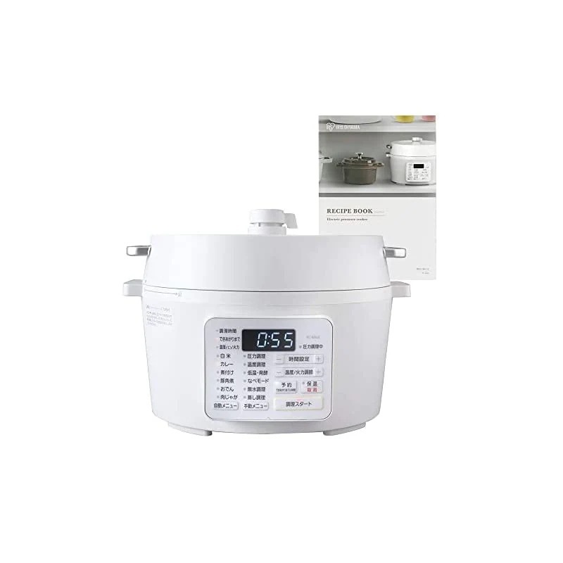 【即納】アイリスオーヤマ 電気圧力鍋 圧力鍋 4L 34人用 低温調理可能 卓上鍋 予約機能付き レシピブック付き ホワイト PC-MA4-W
