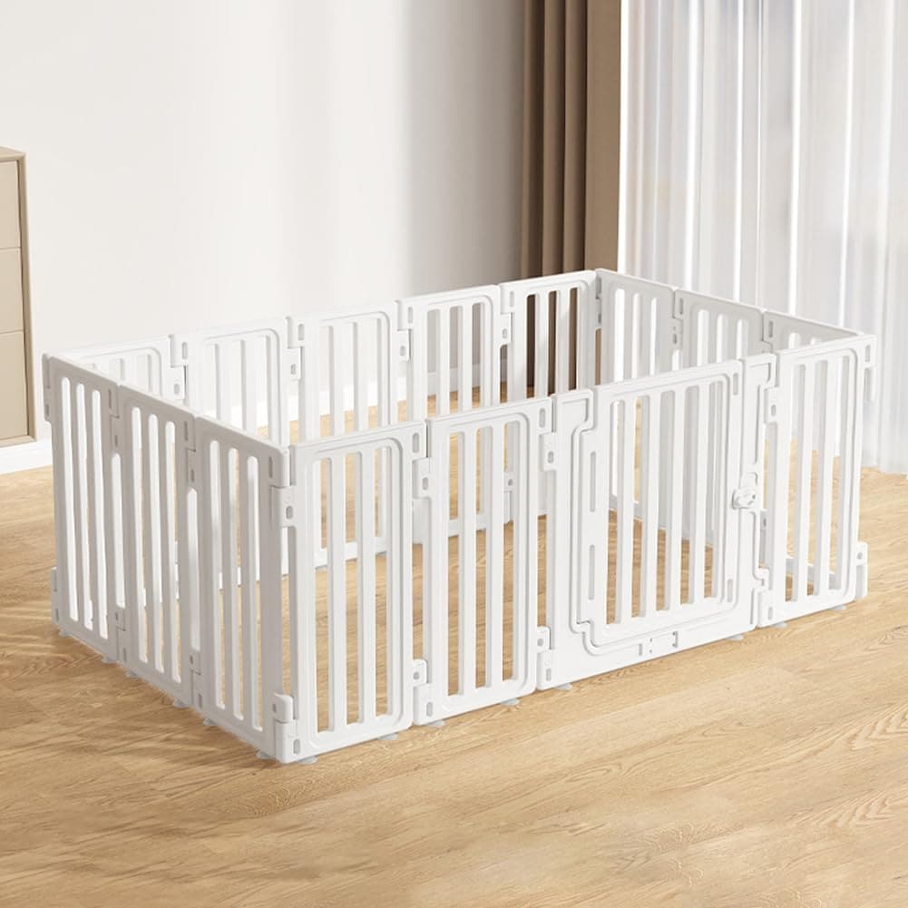 犬サークル ペットサークル ペットケージ ペットフェンス 小型犬 中型犬 小動物ケージ 折り畳み式 ジョイント式 組立簡単 全成長期使用可 室内室外兼用 工具不要 形組み換え可能 扉付き ホワイト