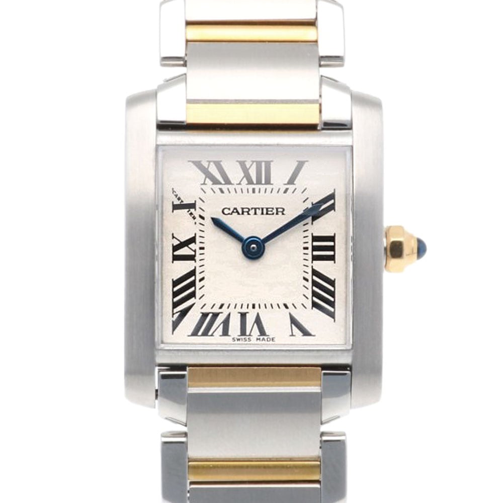 カルティエ タンクフランセーズ SM 腕時計 ステンレススチール 2384 クオーツ 磨き直し済 1年保証 CARTIER 中古