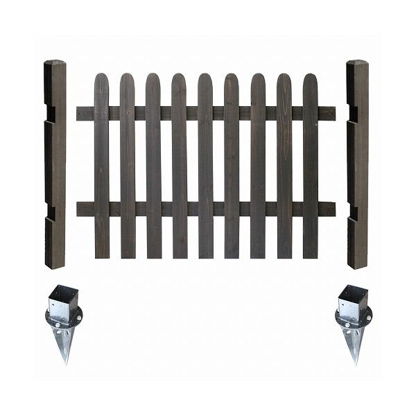住まいスタイル ピケットフェンス ストレート 土中用基本セット ダークブラウン SFPS1200F-UB-DBR メーカー直送