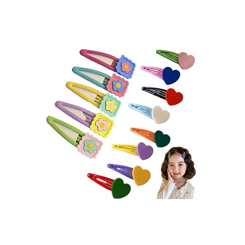 OuJyO ヘアクリップこども ヘアクリップ洗える 可愛いヘアピン前髪 女の子ヘアアクセサリークリップ カラフル13枚セット お風呂 温泉用ヘアクリップ 髪留め 髪飾り