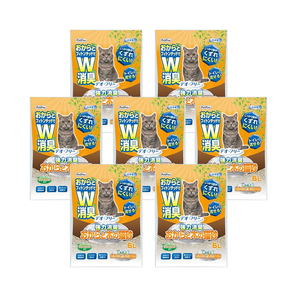 猫砂　強力消臭おからと木の猫砂　６ＬX７　箱売り　お一人様１点限り　ＣＲＣ30―14―40―20―00