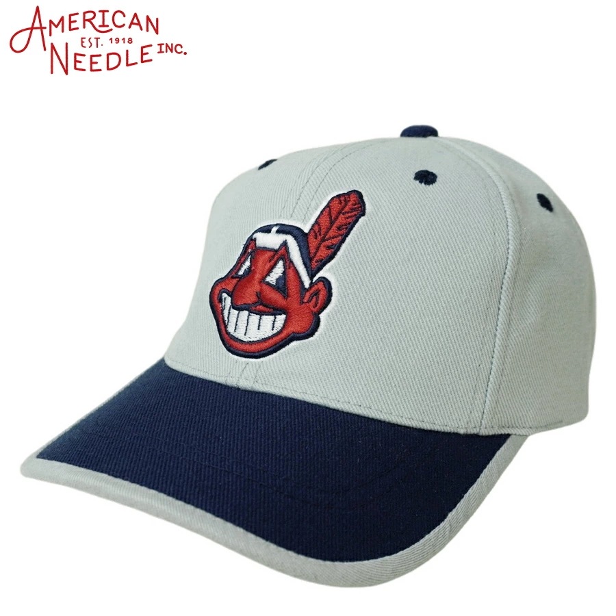 男女兼用 キャップAMERICAN NEEDLE アメリカン ニードルINDIANS 2TONE CAP インディアンス 2トーン キャップGREY/NAVY(グレー/ネイビー)ヴィンテージ メジャー
