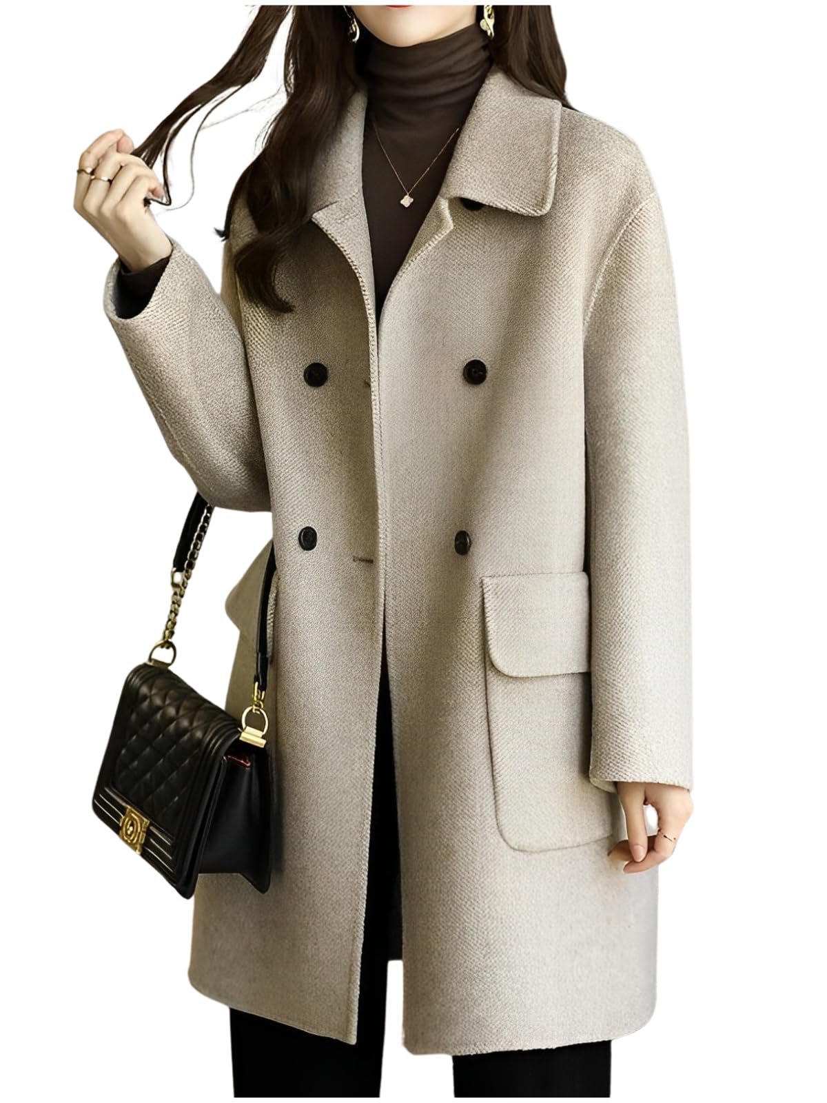 [グリーンティー] ジャケット コート 秋冬 きれいめ 裏地付き キルティング 温かい レディース ベージュ L