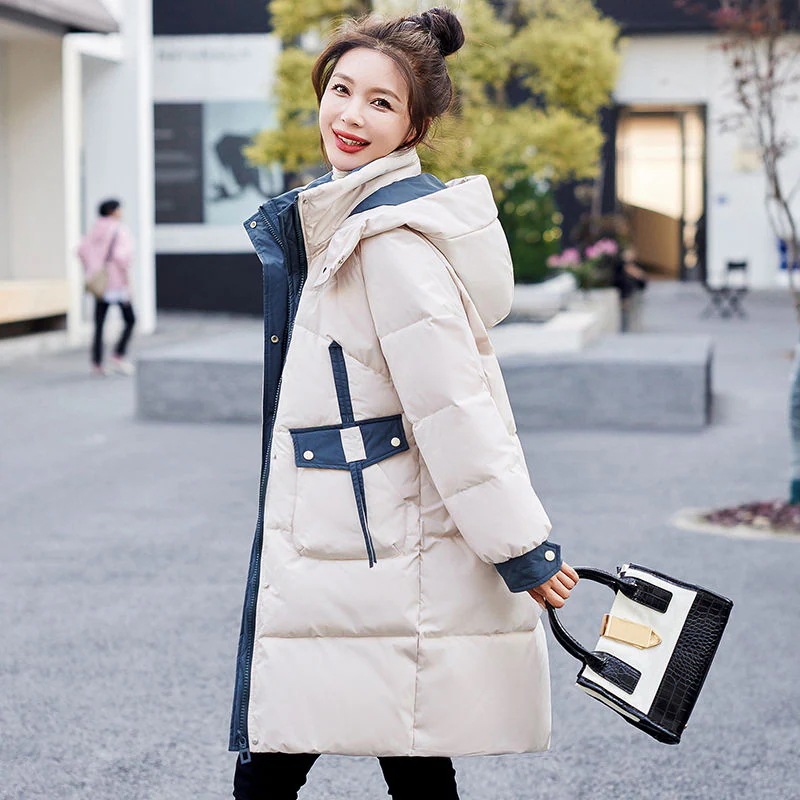 綿入れ 中綿コート セミロング丈 冬服 ジャケット 韓国 ゆったり 百掛け カジュアルコート 厚手 保温 フード付きアウター 5,124円