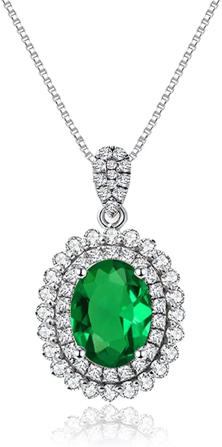 人工石 シルバー925 ネックレス ペンダント レディース(エメラルド) 5,614円