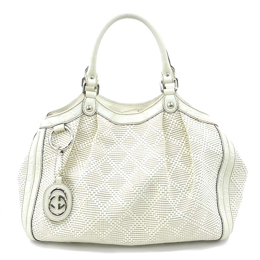 グッチ GUCCI ハンドバッグ スーキー レザー/ナイロン アイボリー レディース 211944 r10603g