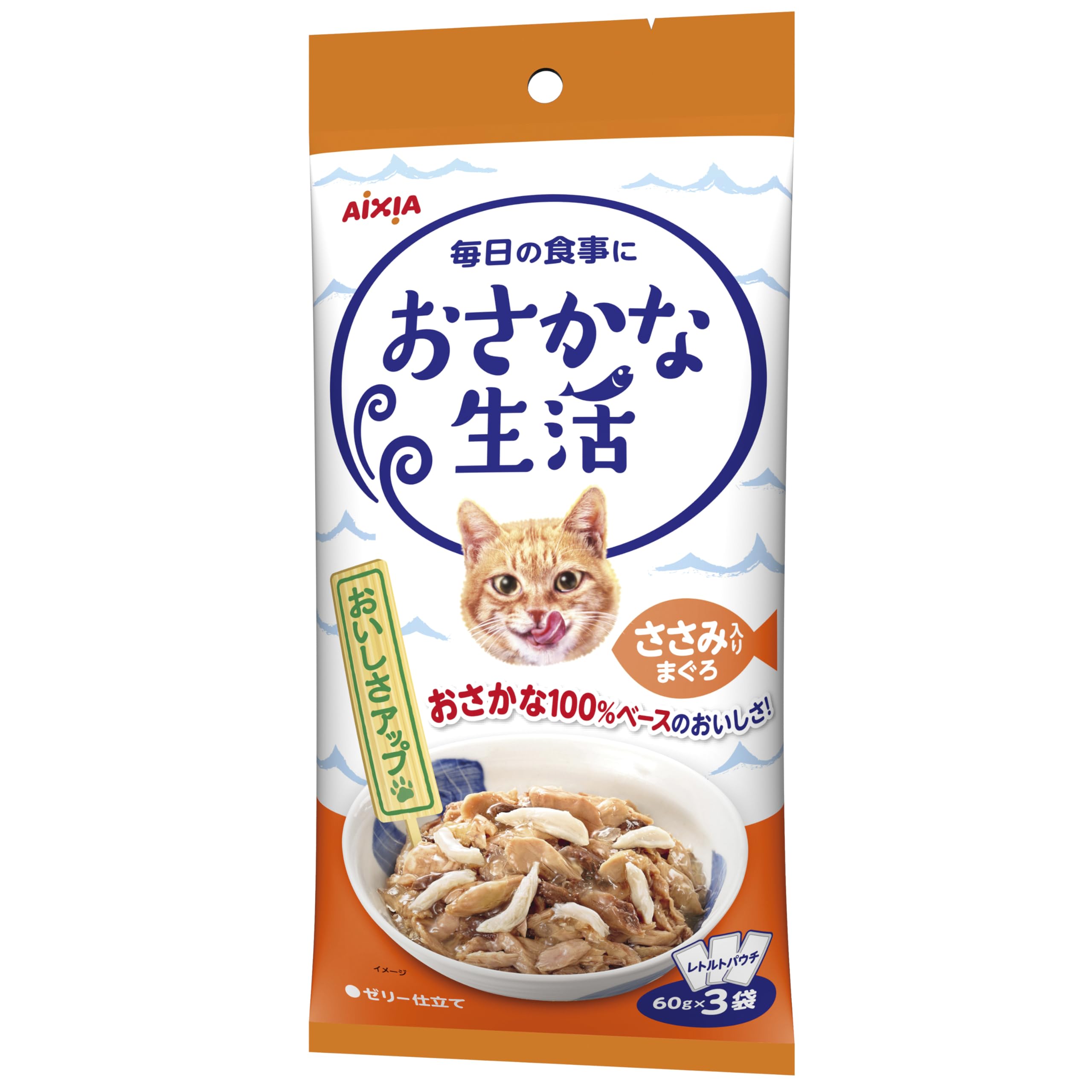 おさかな生活 ささみ入りまぐろ 成猫用 180g(60g×3袋)×24個セット