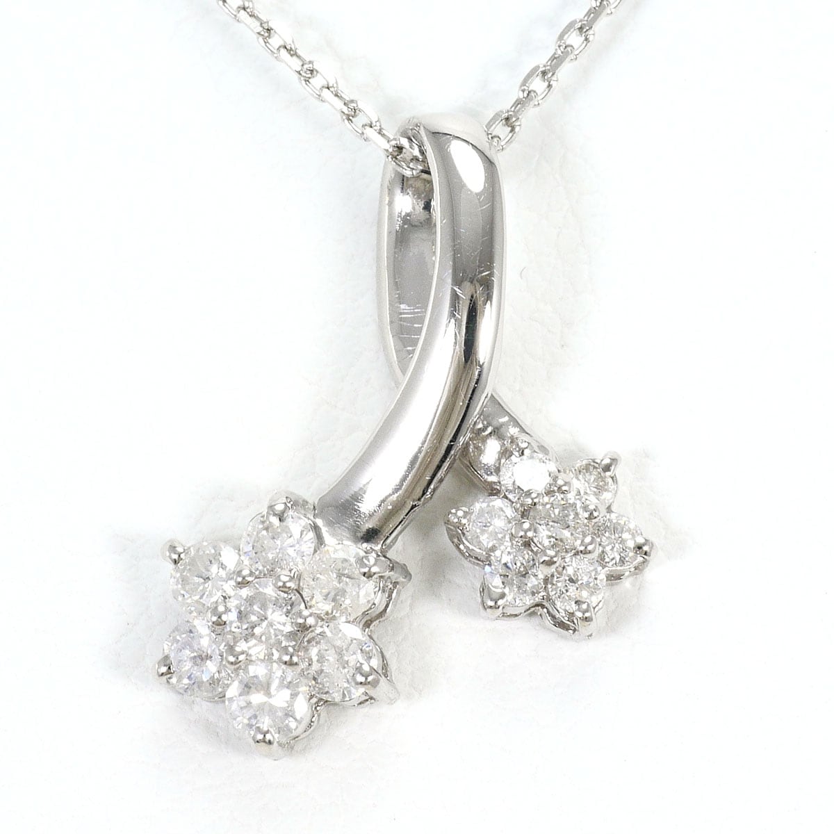 PT900 プラチナ PT850 プラチナ ネックレス ダイヤモンド 0.50 ct 鑑別書 総重量約4.2g 約50cm 中古