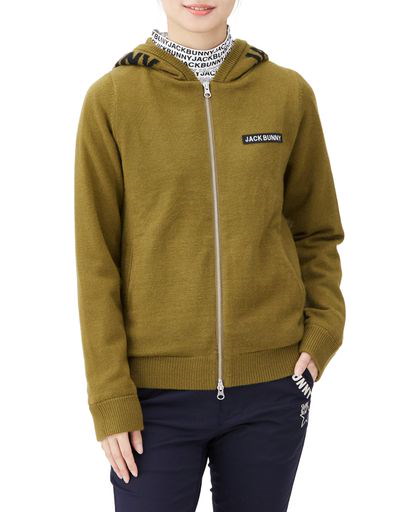 ゴルフ アウター ジャックバニー レディース フルジップパーカー (バリアンテック:撥水性・防風性) / ゴルフ アウター / 263-3120330 010 JACK BUNNY ジャックバニー ジップパーカー チェック ブラック系 1