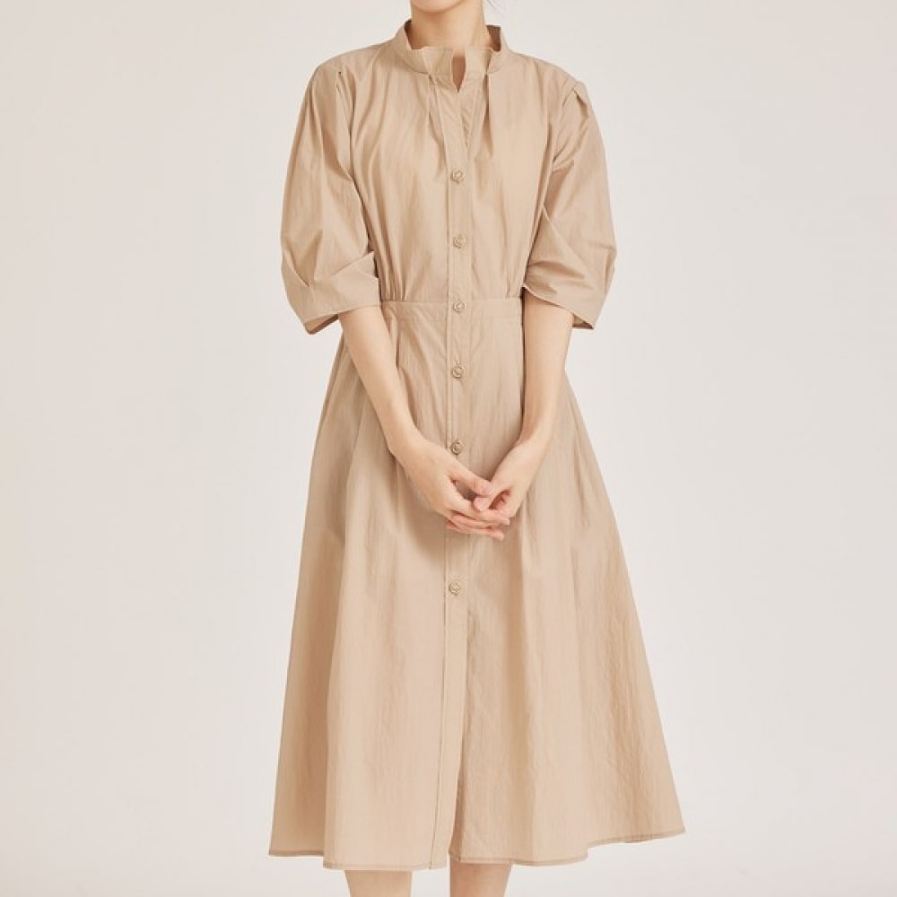 (リアーナニューヨーク) スタンドカラーシャーリングタックワンピース RRFWOP010