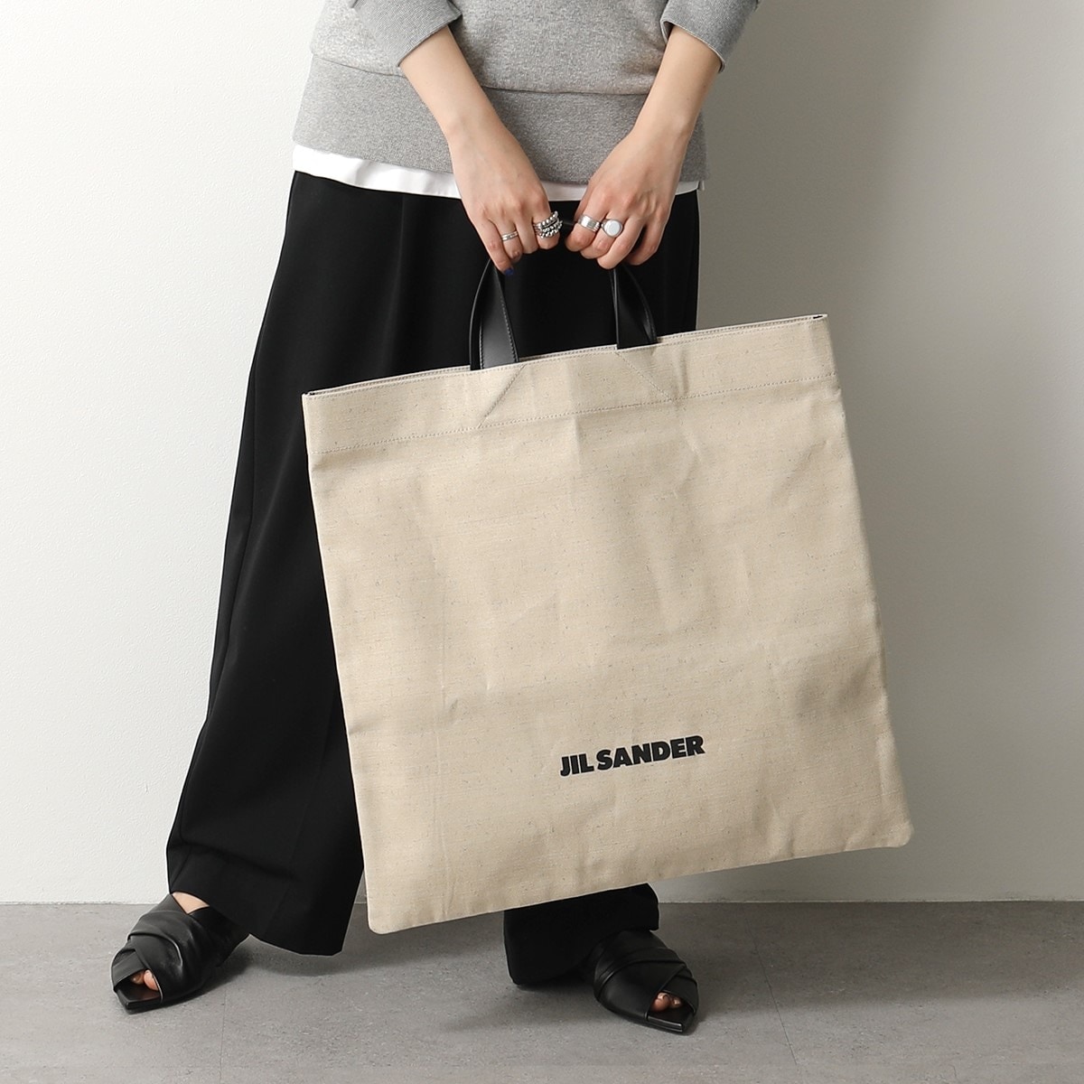 JIL SANDER ジルサンダー トートバッグ BOOK TOTE SQUARE ブックトート スクエア J07WC0024 P4917 レディース ロゴ 鞄 280