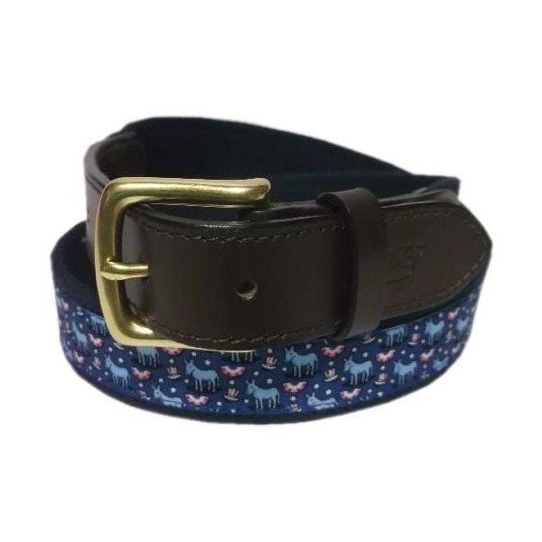 ヴィニヤードヴァインズ 本革製 レザー 布ベルト アメリカ製 ネイビー vineyard vines VV4-011