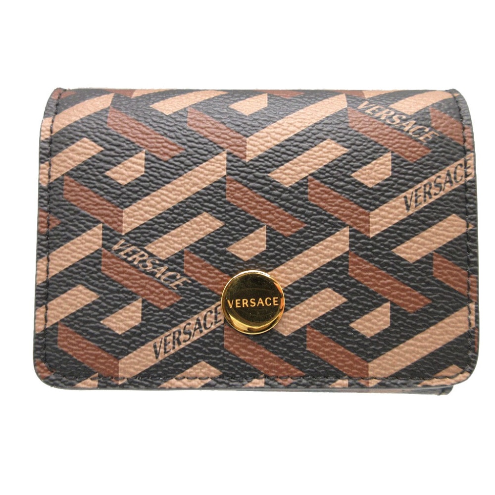 新品同様 コンパクトウォレット 三つ折り財布 レザー/レザー ブラウン 0839【中古】 ユニセックス