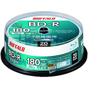 バッファロー ブルーレイディスク BD-R 1回録画用 25GB 20枚 スピンドル 片面1層 1-6倍速 ディーガ 動作確認済み ホ