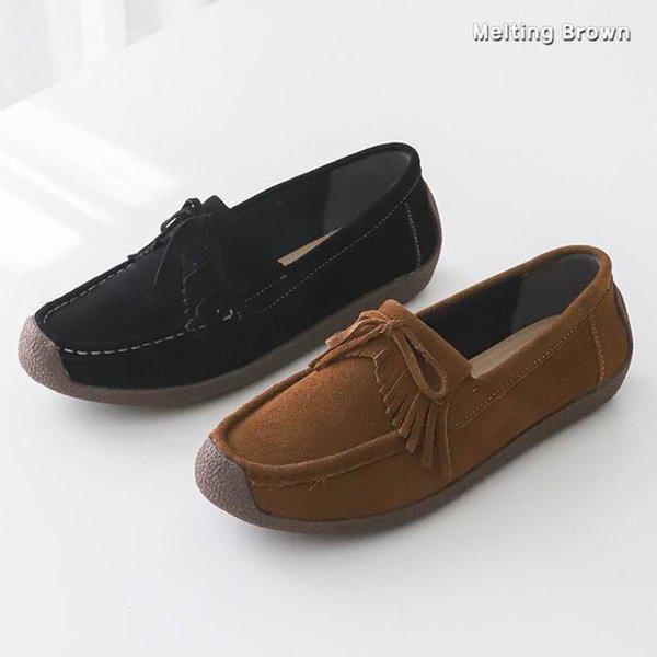 女性タッセルローファー スエード 秋の靴 SS59
