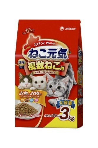 （まとめ買い）複数ねこ用 お魚とお肉のスペシャルブレンド 3kg（小分け6袋） 猫用 キャットフード [x3]
