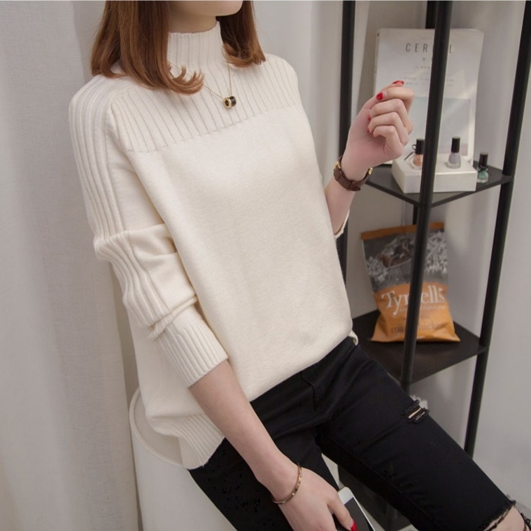 トップス ニットセーター タートルネック ニットソー カットソー 無地 レギュラー袖 ストレート 暖か 厚地 長袖 レギュラー丈 S M L XL ホワイト 白 グリーン 緑 ライトブラウン ブラック