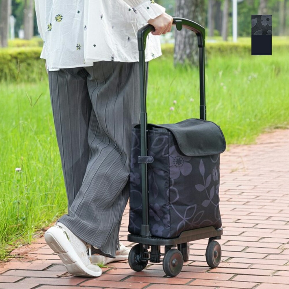 保冷・保温バッグ付横押しサイドカー サイドカート 横押し ショッピングカート 高齢者 買い物カート キャリーカート 保冷 保温 バッグ付き 駐車ブレーキ 高さ調節 3段階 介護 敬老の日 母の日 プレ 13,680円