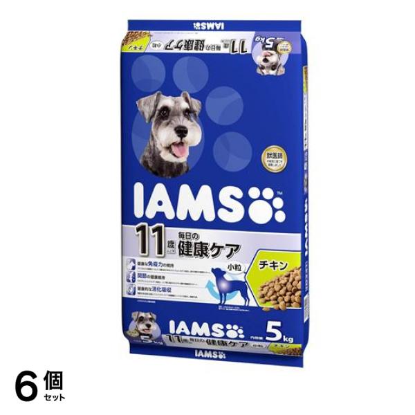 (IAMS) ドッグフード 11歳以上用 毎日の健康ケア チキン 小粒 5kg 6個セット