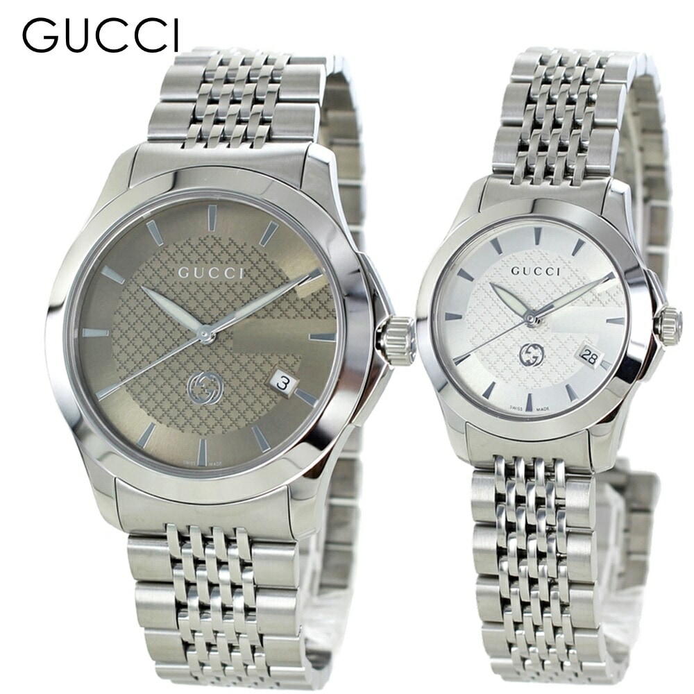 ペアウォッチ 婚約 結婚祝い 結婚記念日 プレゼント グッチ 腕時計 手表 夫婦 高級 GUCCI 時計 Gタイムレス メンズ レディース カップル ペア ギフト 贈り物 ya1264107ya126