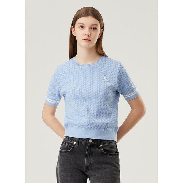 [在庫処分][70% OFF] 女性ケーブルセーター クロップ半袖 SPB / QP122OST13