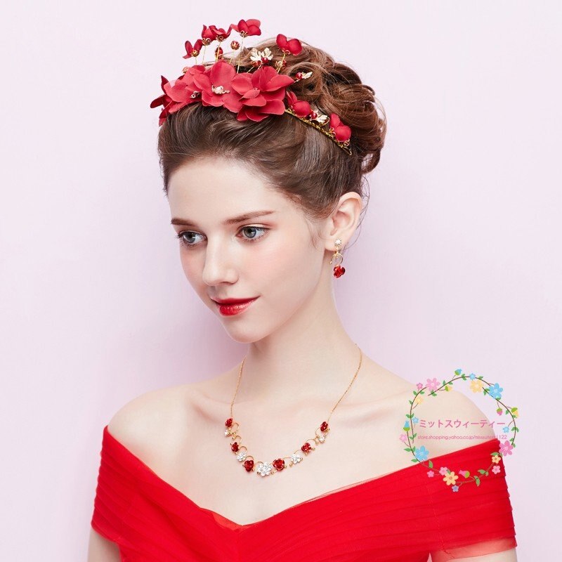 ティアラ クラウン ネックレス ピアス/イヤリング 結婚式 髪飾り 花嫁 パーティー 披露宴 二次会