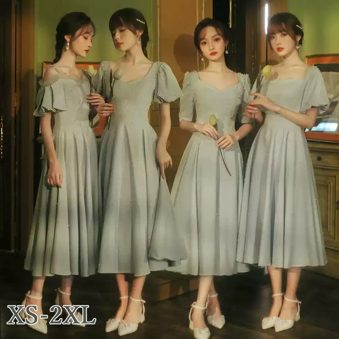 ブライズメイド ドレス 袖付き 二次会 大きいサイズ 結婚式 体型カバー 半袖 フリル オフショルダー 謝恩会 二次会 卒業式 花嫁 ピアノ 発表会 ドレス 演奏会 20代 30代 40代 da078