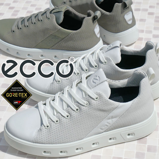 エコー メンズ スニーカー ストリート 720 M ゴアテックス 防水 ウォーキングシューズ 疲れない ローカット レザースニーカー 歩きやすい 紐靴 履きやすい 本革 520804 50874 ホワ