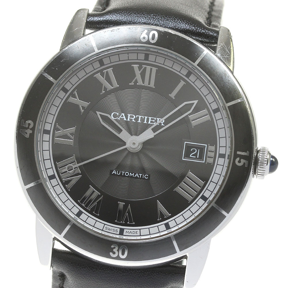 カルティエ CARTIER WSRN0003 ロンド クロワジエール ドゥ カルティエ デイト 自動巻き メンズ _845683【中古】