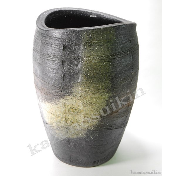 窯変たわみ傘立　（信楽焼き・陶器・傘立て・梅雨・雨・玄関・収納・B042-04）