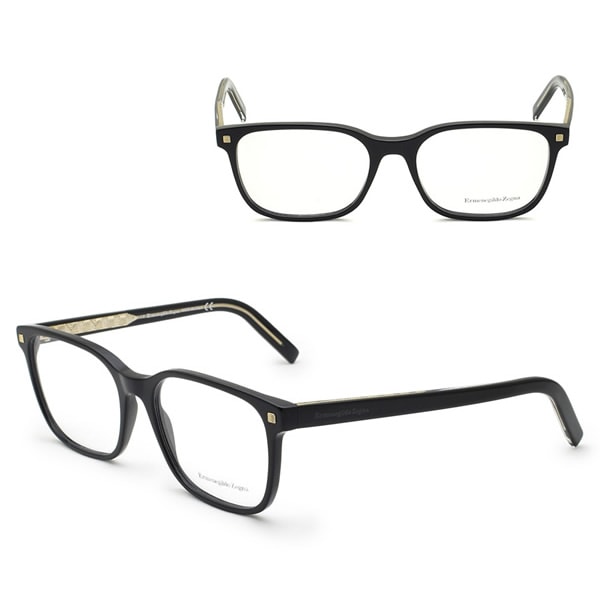 ゼニア フレームのみ ZEGNA EZ5203/V 01A 56 Ermenegildo Zegna メガネ 眼鏡 グローバルモデル メンズ ブラック ゴールド