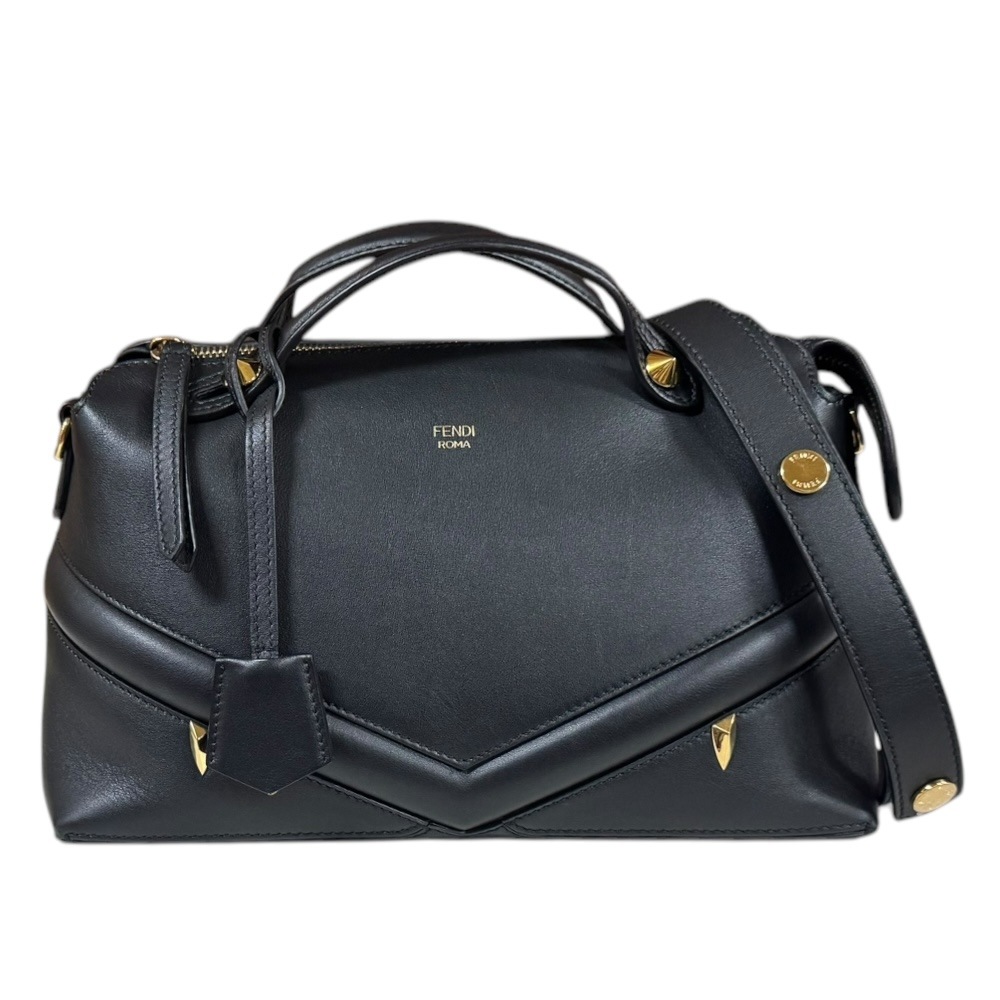 フェンディ モンスター バイザウェイ ミディアム ショルダーバッグ レザー 8BL124 ブラック FENDI 中古 美品