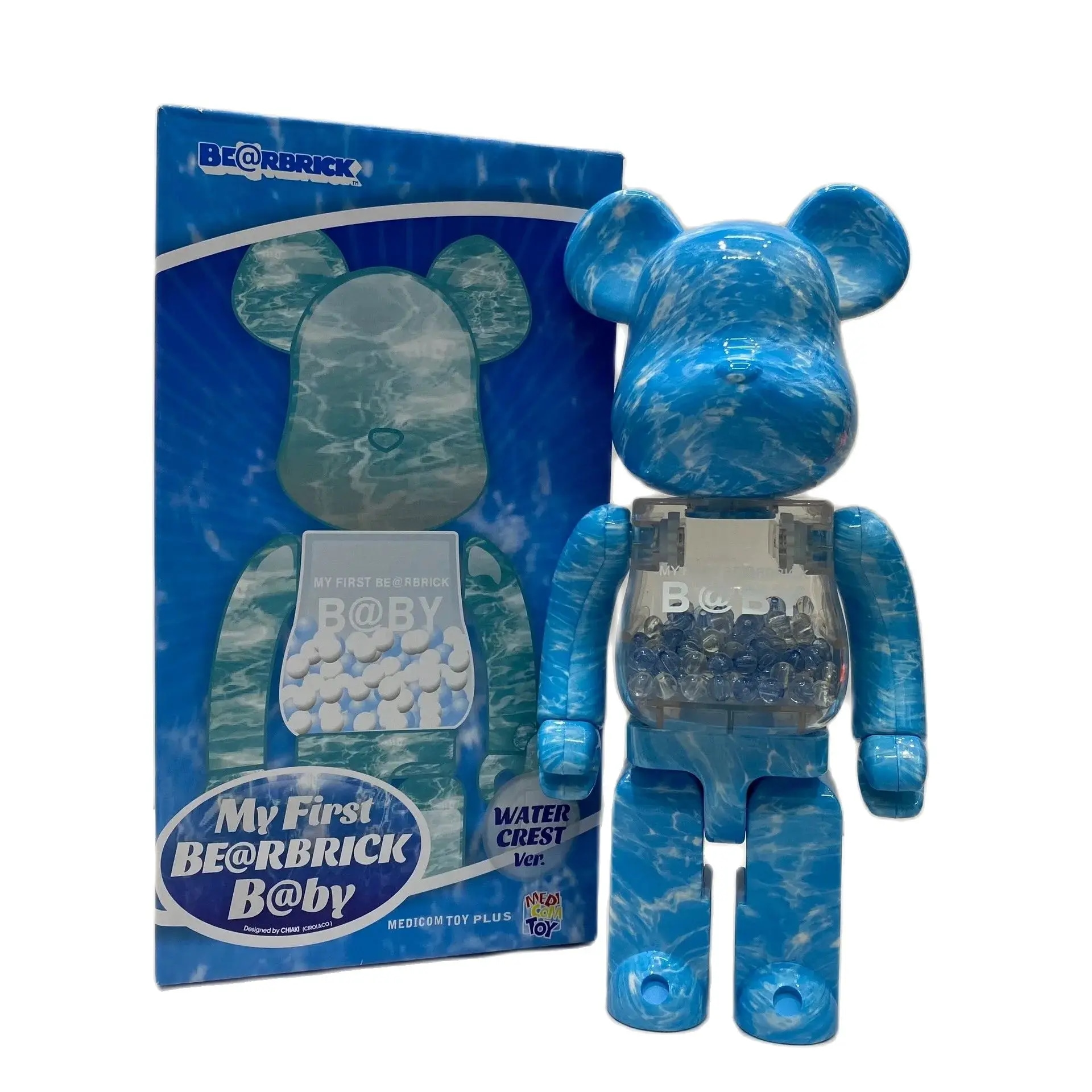 ベアブリック 400% 水の波紋ビルディングブロッククマ高さ 28 センチメートル関節回転することができデスクトップグッズ装飾ギフトフィギュア
