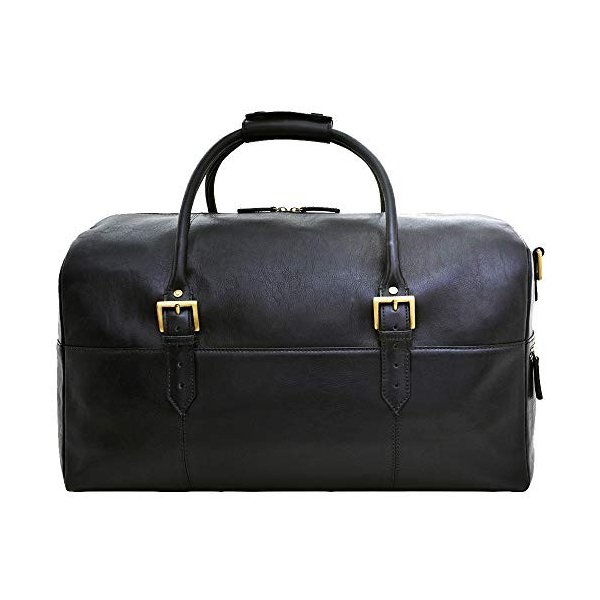 HIDESIGN Charles Leather Cabin Travel Duffle Weekend Bag， Black 並行輸入品