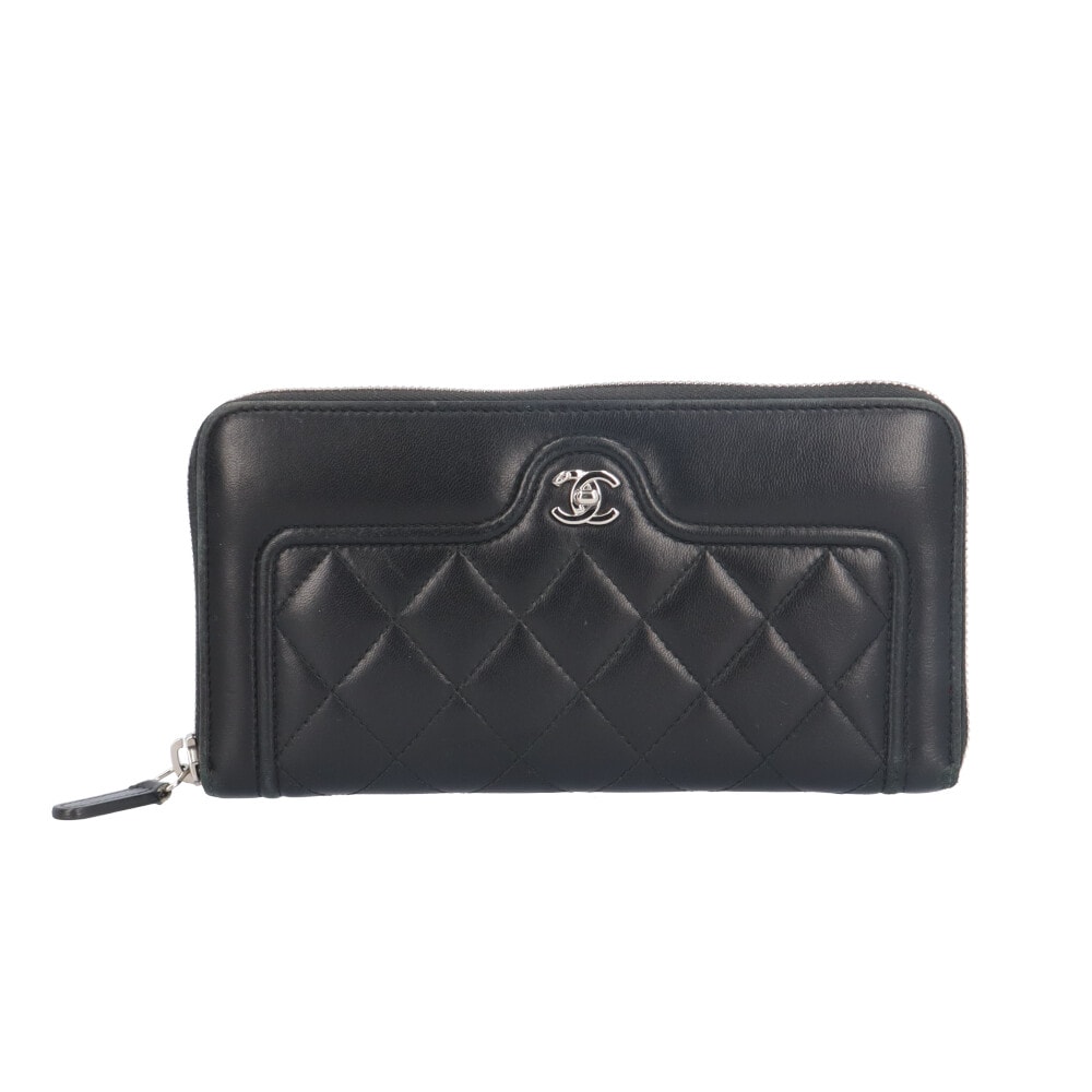 シャネル マトラッセ 長財布 ラムスキン CHANEL 中古