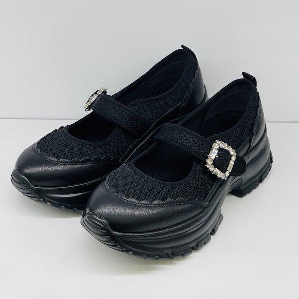 軽量クッションメリージェーン女性スニーカー 2XWS24XO_GN