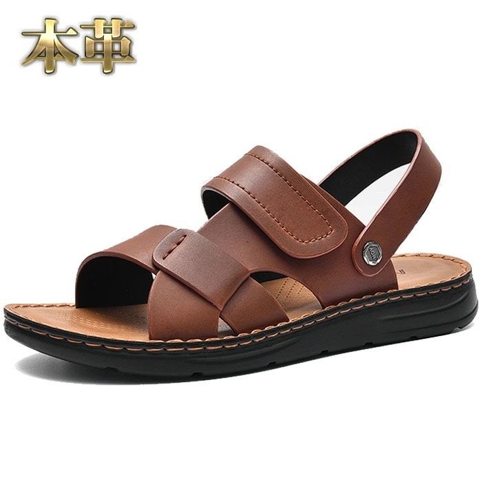サンダル メンズ コンフォートサンダル 本革 なめし革 オイルレザー バックストラップ おしゃれ レジャー 春 夏 ブラウン
