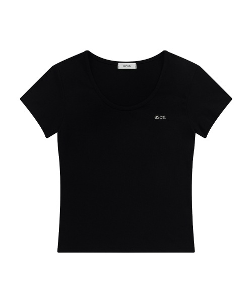 【AS"ON】 PLAIN SLIM TEE / BLACK 正規品