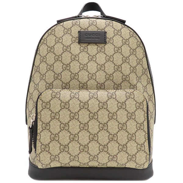 グッチ GUCCI リュック・デイパック GGスプリームキャンバス スモール バックパック PVCコーティングキャンバス レザー ベージュ×ブラック シルバー金具 429020 【保存袋】【中古】
