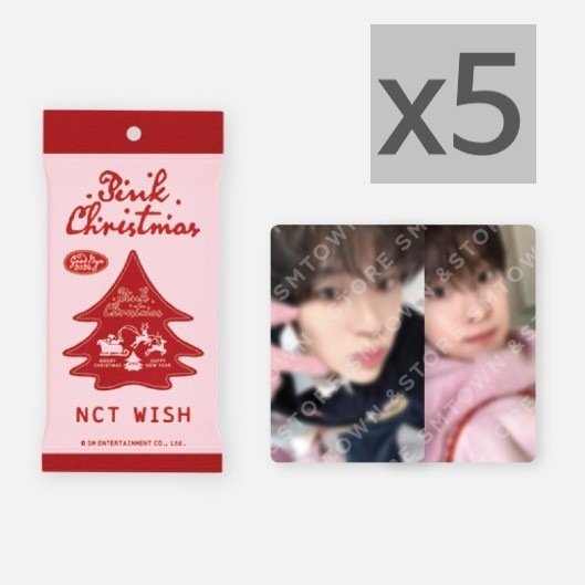 NCT WISH 2024 PINK CHRISTMAS PHOTO CARD RANDOM PACK 5個