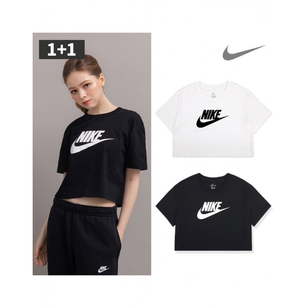 Nike レディースエッセンシャルクロップドショートスリーブ T シャツ