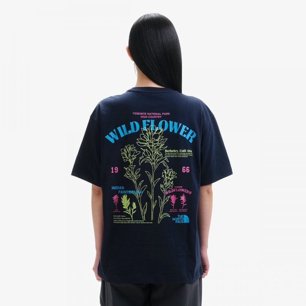 ノースフェイス フローラル 半袖ラウンドティ DARK NAVY NT7UR08J
