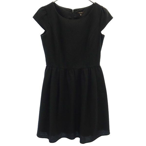 日本製 半袖 ワンピース 2 ブラック フレンチスリーブ レディース